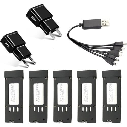 5-In-1 ) 3.7V Battery Charger Sets for E58 JY019 S168 RC Quadcopter Spare Parts 500mAH 3.7v RC Drone Lipo Battery