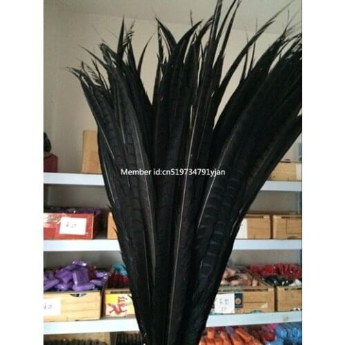 50pcs / 32-36 inch 80-90 carnival party decoration centimeters white belly pheasant pheasant feathers black tail feathers