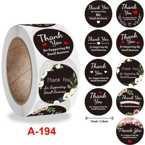 500pcs"Thank you for supporting my busniess'sticker for envelope sealing labels sticker black gold silver stationery supply