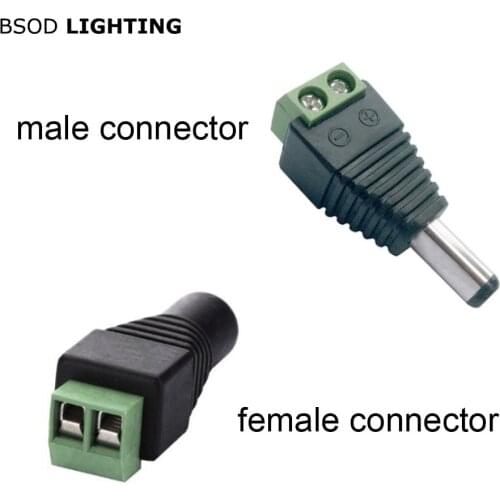 BSOD DC Jack Adapter Plug Power Connector Male Female 5.5mm X 2.1mm for LED Strip CCTV Cameras