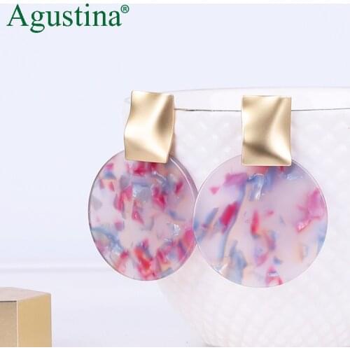 Agustina Acrylic pink earrings fashion jewelry cute earrings women drop earrings small geometry long earring boho earings 2021