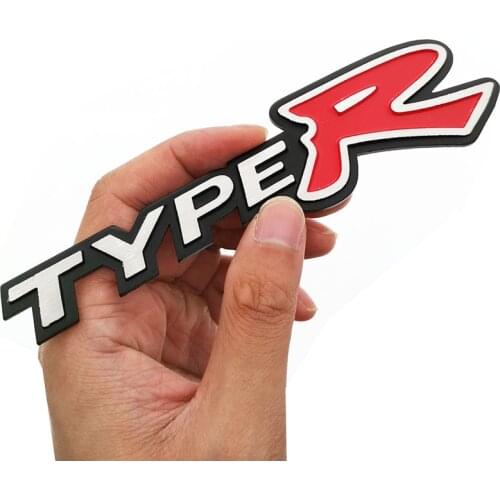 Aluminum TYPE R TYPER Car Sticker Emblem Chrome Logo Rear Badge For Honda Accord Civic CRV Fit Insight Elysion Spirior CRZ Pilot