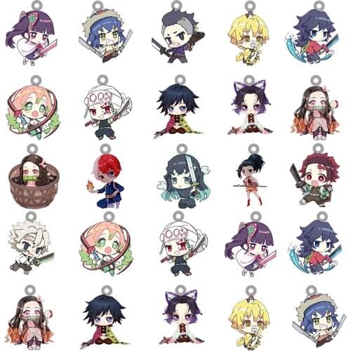 Anime Demon Slayer Kimetsu No Yaiba Kamado Tanjirou Kamado Nezuk Acrylic Pendants Epoxy Resin Charms Makings For Jewelry
