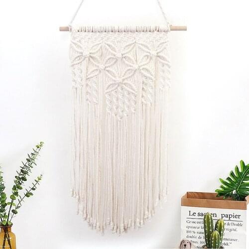 Bohemian Cotton Rope Tapestry Hand Home Decor Woven Butterfly Flower Wall Type Indoor and Outdoor Hanging Bedroom Decorations