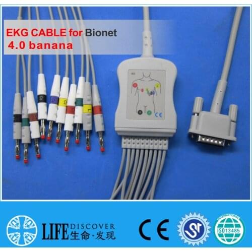 One piece EKG Cable with 10leads for bionet cardiocare2000 10k resistance