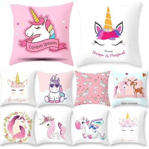CHENN Unicorn Pillow Case Cover Unicorn Cushion Cover Sofa Seat Covers Car Bedroom Decor for Kid Unicorn Pillowcases Throw C27