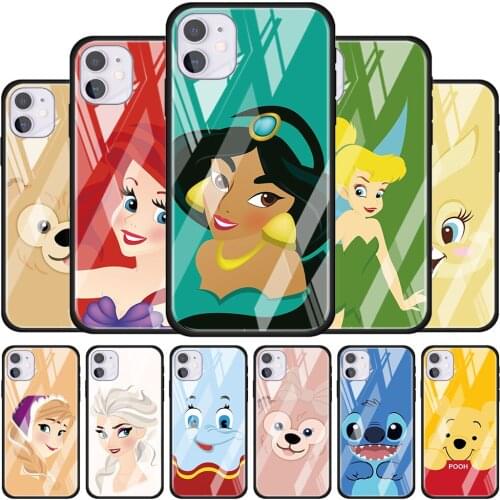 Disney cute cartoon animals for Apple iPhone 12 Pro Max Mini 11 Pro XS Max X XR 6S 6 7 8 Plus Luxury Tempered Glass Phone Case