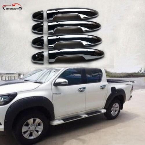 Citycarauto ABC handle cover for 2015 2016 2017 HILUX revo handle trim door handle cover ABS galvanization cover