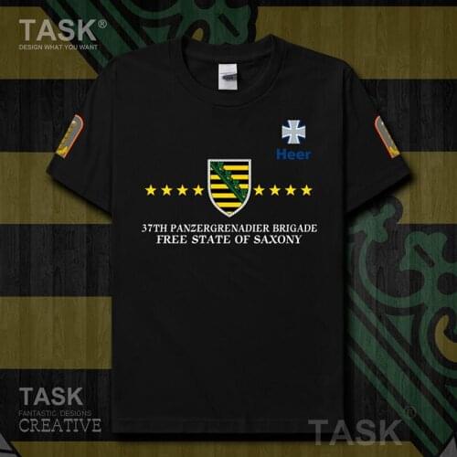 German forces DEU German 37th Panzergrenadier Brigade clothes Short sleeve new Tops t shirt mens Casual Print country Fashion
