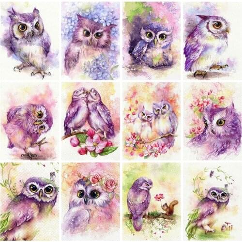 HUACAN Diamond Painting New Animal Cartoon Pictures Of Rhinestones DIY Diamond Embroidery Owl Full Mosaic Decor For Home
