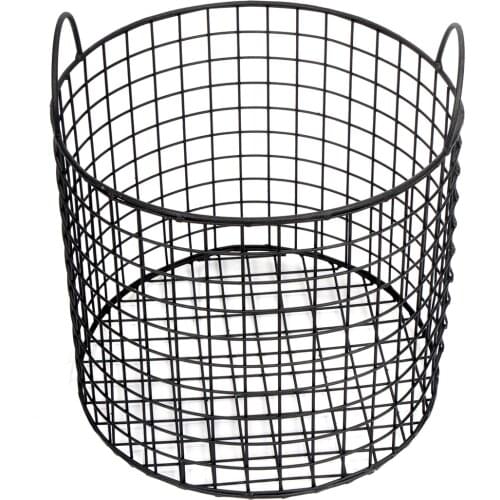 Metal Grid Basket Decorative Storage Container Round Model WD-243