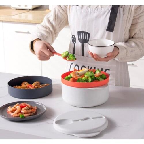 Multifunction Food Containers Microwave Oven Steaming Container 5IN1 Steamer Tray
