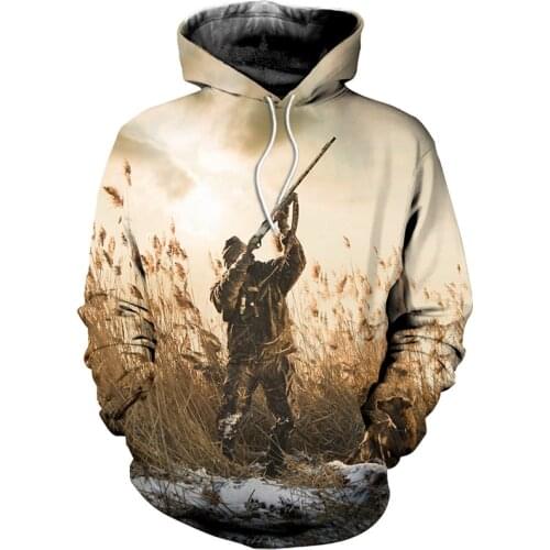 3D printing hunting series fashion zipper Sweatshirt casual Street hip hop Hoodie---444