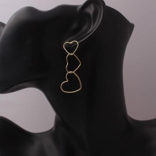 Fashion Temperament Asymmetric Love Earrings Temperament Heart-Shaped Niche Design Wild Long Earrings 2021 New Trend Pendientes