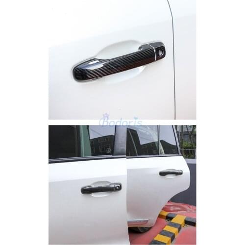 For Toyota Land Cruiser 150 Prado FJ150 2010-2019 Carbon Fiber Look Door Handle Cover Protector Trim Car-Styling Accessories