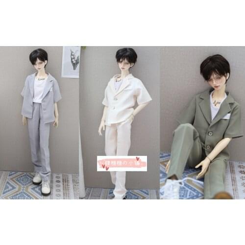 BJD Doll Clothes Short Sleeve Casual Suit 3 Colors 1/4&1/3& Uncle Size Doll Clothes Accessories