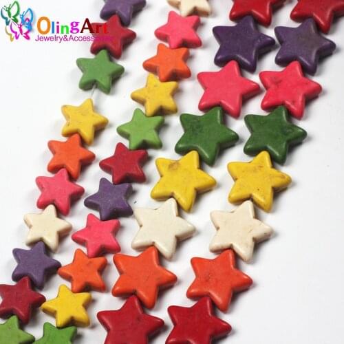 OlingArt Mixed color 15MM 30pcs/lot 20MM 22pcs/lot Solid Five-pointed star Beads Green Loose Stone DIY Jewelry Bracelet 2019