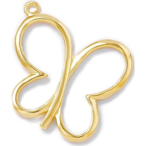 Factory wholesale Gold Color Brass Butterfly Charms Pendants Necklace Bracelet Earring Diy Jewelry Making Supplies Accessories