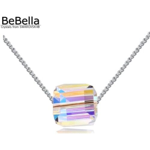 BeBella cubic bead pendant necklace jewelry made with Crystals from Swarovski for women fashion gift in 2 colors