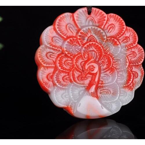 Natural Color Hand-carved Phoenix Jade Pendant Jewelry Necklace Phoenix Ping An Brand Fashion Men and Women Jade PendantNecklace