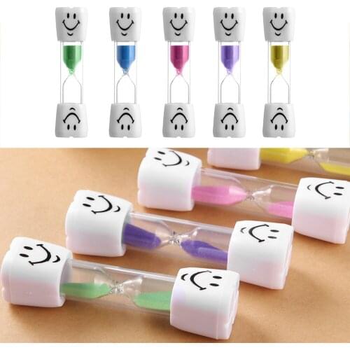 1PC 2-3 Minute Children Smile Face Timer Brush Teeth Sand Clock Kid Brushing-teeth Sandglass Timer Home Decal Decor Hourglasses