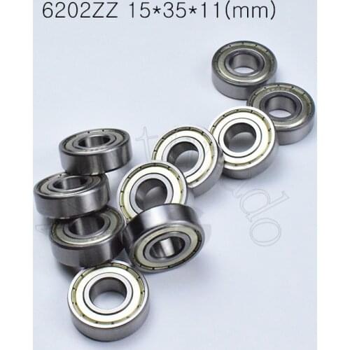 6202ZZ 15*35*11(mm) 10pieces free shipping bearing ABEC-5 10Piece metal sealing bearings 6202 6202Z 6202ZZ chrome steel bearing