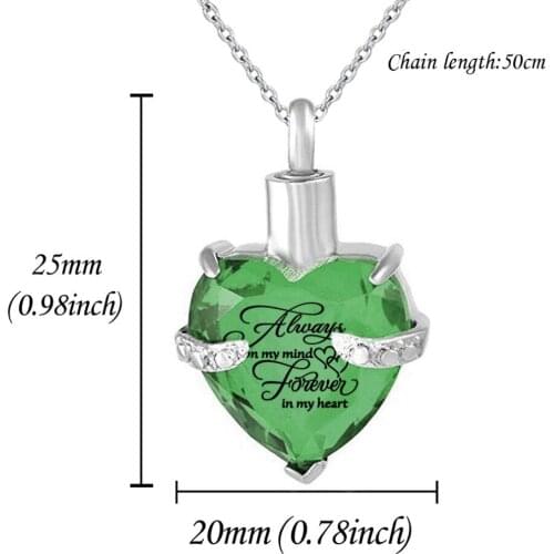 Angel Wings and 26 Letters Pendant Memorial Ashes Urn Pendant August Birthstone Crystal Keepsake Cremation Ashes Urn Jewelry