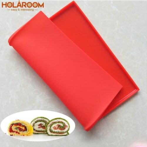 Practical Nonstick Cake Bread Roll Mat Tools Durable Silicone Swiss Roll Mold Baking Mat Cookie Macaron Pastry Kitchen Placemat