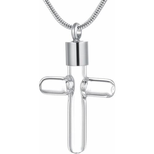Ashes jewelry glass cross for men and women