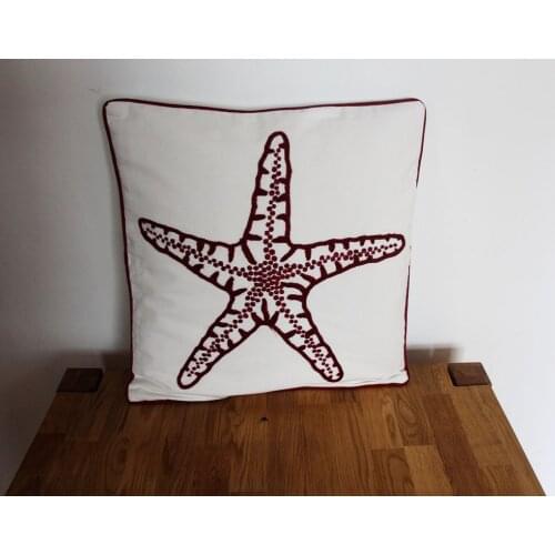 EMBROIDERED Decorative Sofa Chair Car-covers box Retro Cotton Compass Creative starfish Cushion Cover housse de coussin pillow