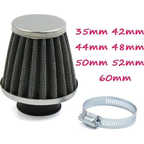 X Autohaux 35mm 42mm 44mm 48mm 50mm 52mm 60mm Inlet Dia Car Motorcycle Air Intake Mushroom Head Pod Cleaner Adjustable Clamp