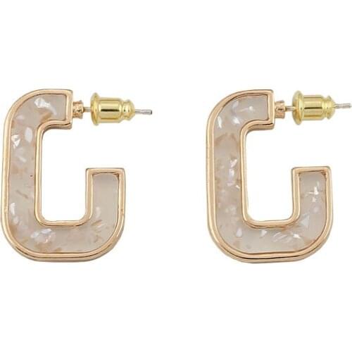 Drops glaze natural shell texture cold wind stud earrings female personality