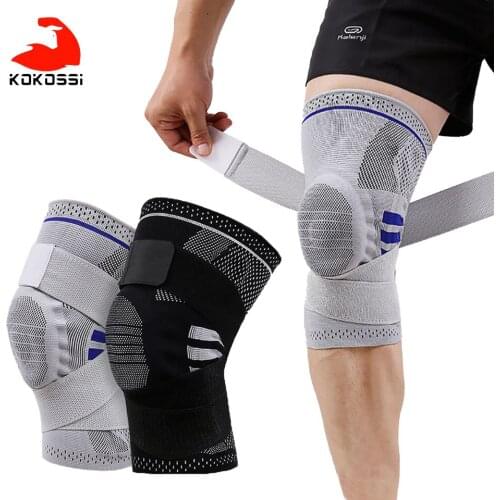 KoKossi 1Pcs Knee Pads Professional Sports Shock Absorption Silicone Knee Pads Cycling Weightlifting Basketball Knee Support
