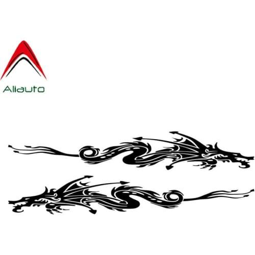 Aliauto 2 X Fashion Coolest Car Stickers Dragon Shape Vinyl Automobile Styling Sunscreen Anti-UV Decals Black/Silver,27cm*4cm