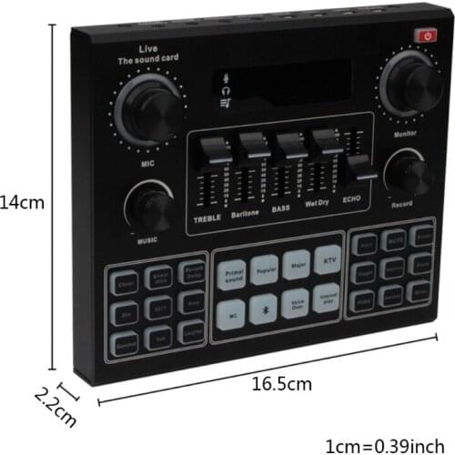 28EA V9 Bluetooth-compatible Sound Card USB Headset Microphone Webcast Live Streaming