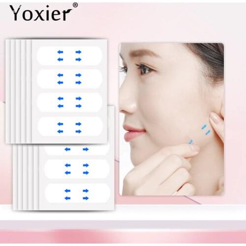 Yoxier 40Pcs Face Lift Stickers Invisible Waterproof Line Wrinkle Thin Face Facial Line V-Shape Face Lift Tape Scotch for Face