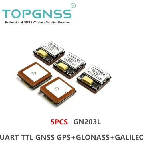 5PCS 3.3V-5V TTL UART level GN-203L UAV GPS module GNSS antenna GLONASS GALILEO NMEA0183 9600 Baud rate small Built-in Flash