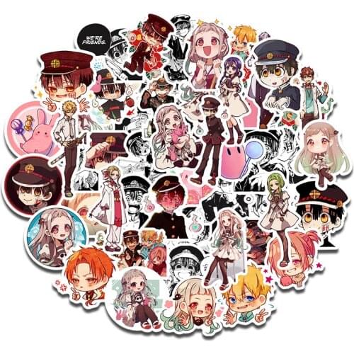 50PCS/Pack Anime Toilet-Bound Hanako-kun Anime Stickers Collectibles Car Snowboard Bicycle Luggage Skateboard GraffitiStickers