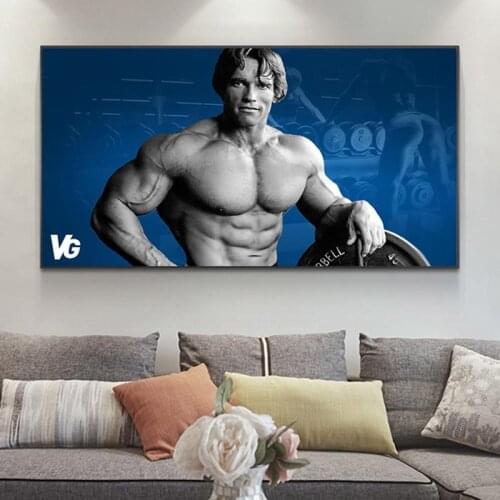 Arnold Schwarzenegger Bodybuilding Motivational Art Silk Poster Print Fitness Inspirational Picture for Room Wall Decor