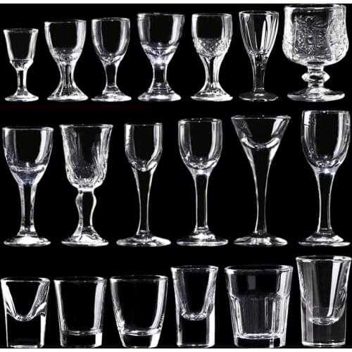 22 Design Transparent Household Small Wine glass a Toast Glass wedding Glass Bullet White Wine Glass Spirit Glass Set