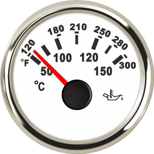 Oil Temperature Gauge Temp Gauges Meter Instrument 52mm 361-19ohm 12-24V 50-150 Degree for Motorcycle Car Truck Yacht Boat