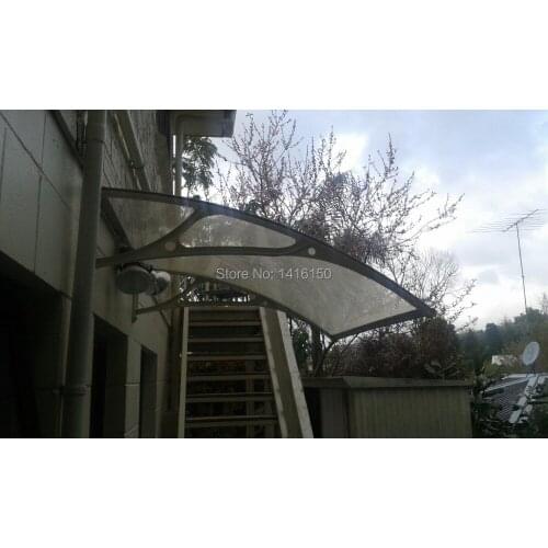 DS100120,100x120cm,United States customer installed black aluminum bracket with clear sheet polycarbonate awning