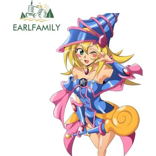 EARLFAMILY 13cm x 8.5cm for Dark Magician Girl Yu-Gi-Oh Camper Car Sticker Refrigerator Surfboard Vinyl Car Wrap Sunscreen Decal