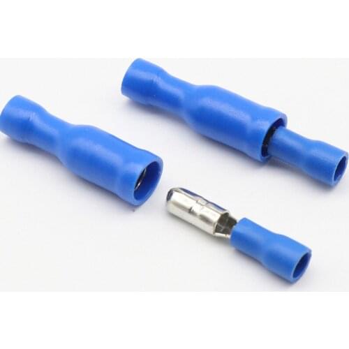Hot 50 X Blue Male Female Bullet Connector Crimp Terminals Wiring 22 - 16 AWG