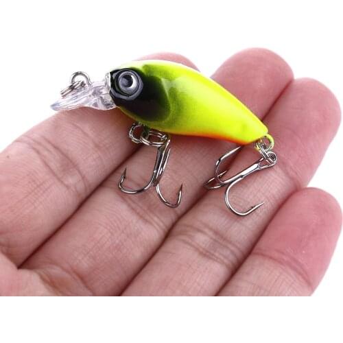 HENGJIA 1PC Wobbler Crankbait 15Colours Fishing Lure Bionic Perch Artificial 3D Eyes Mini Tackle 4.5CM/4G