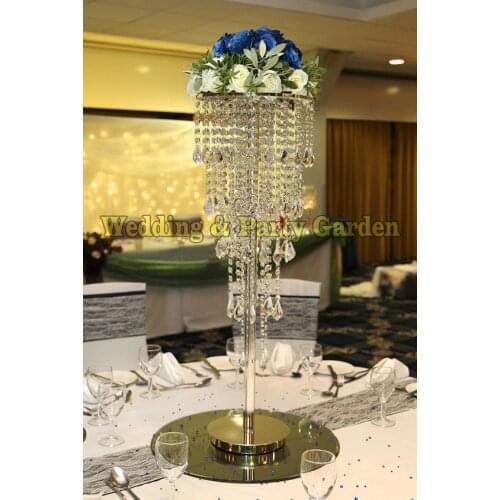 Crystal Wedding Centerpiece Table Chandelier Flower Stand 80cm Tall