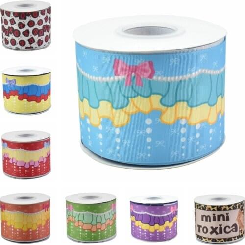 HSDCraft Free shipping 50 Yards/Roll HT Printed Grosgrain ribbon for diy Hair Accessories