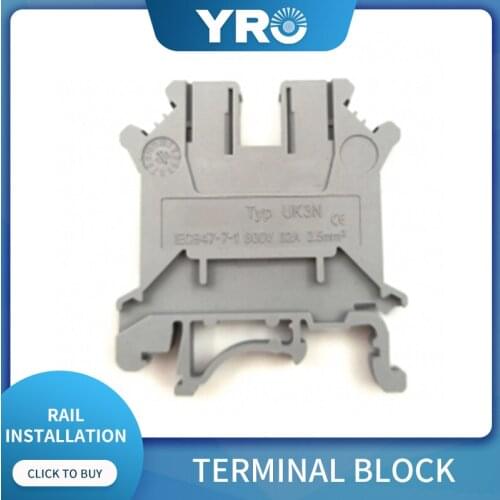Din Rail Terminal Block UK-3N Connector Return Pull Type Spring Connection Screwless Copper Conductor