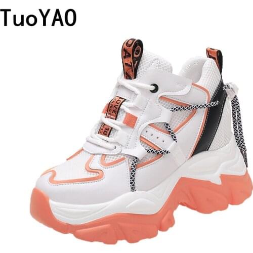 Women Chunky Sneakers 2021 New Casual High Platform Shoes Wedge High Heel Thick Soled Outdoor Sports Casual Shoes Mujer Trainers