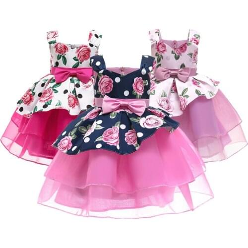 For 2 4 6 8 10 12 Yrs Lace Tulle Girls Floral Dress elegant Wedding Birthday Party Pageant Formal Sleeveless Frocks Ball Gown